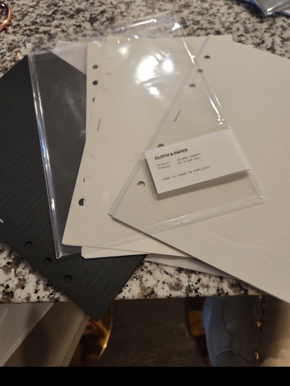 CLOTH & PAPER Cream and Black Refill Pages - A5